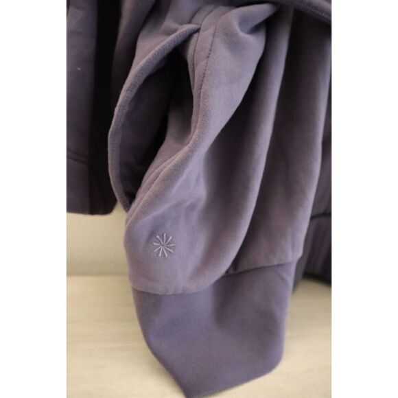 Athleta Women's Sz L/XL Purple Cozy Cotton Open Front Tie Waist Cardigan - Picture 5 of 7